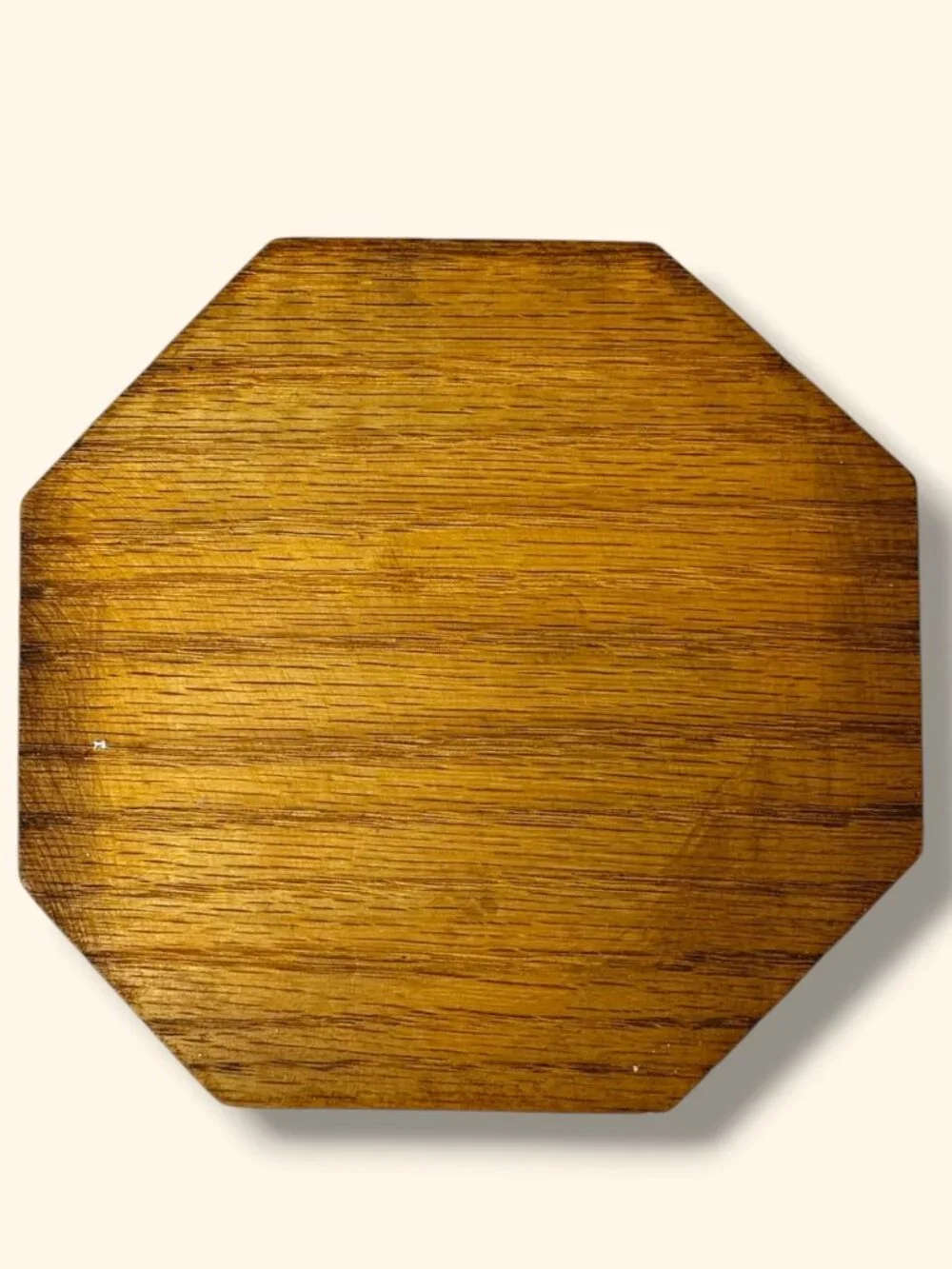 Handcrafted Octagonal Wooden Holder With Rich Grain Finish 6.5